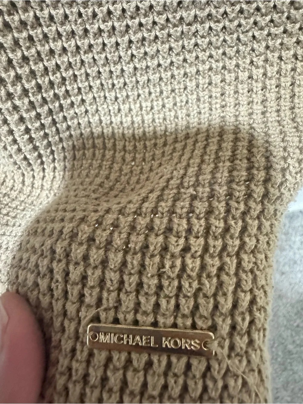 Michael Kors Women’s Large Camel Cowl Neck Oversized Knit Sweater